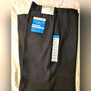 Men's Haggar Cool 18 Gabardine Pro classic straight legp pants black 38x32 NWT